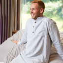 A60130 Striped Cotton Men's Flannel Nightshirt Gaelsong
