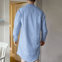 A60134 Blarney Stone Stripes Men's Cotton Nightshirt Back View Gaelsong

