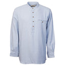 A60154 Irish Cotton Flannel Grandad Shirt - Blue Gaelsong
