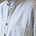 A60157 Women's Striped Irish Flannel Nightshirt Close Up Gaelsong
