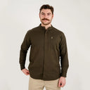Men's Traditional Granddad Shirt in Brown Studio Gaelsong