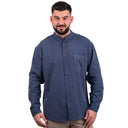 A60170 Irish Cotton Grandfather Shirt in Ink Blue Studio  Gaelsong
