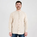 Traditional Collarless Irish Granddad Shirt - Ivory Studio Gaelsong