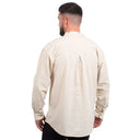 Traditional Collarless Irish Granddad Shirt - Ivory Back View Gaelsong