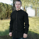 Irishman's Homespun Designed Granddad Shirt - Black Gaelsong