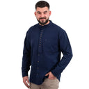 Men's Collarless Irish Grandfather Shirt - Navy Gaelsong