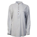 Women's Irish Collarless Grandad Shirt - Ivory Stripe Studio Gaelsong