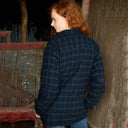 Women's Fleece-Lined Scottish Flannel Shirt - Blackwatch Lifestyle Back View Gaelsong