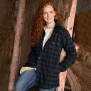 Women's Fleece-Lined Scottish Flannel Shirt - Blackwatch Lifestyle Front View Gaelsong