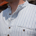 Striped Men's Irish Grandfather Shirt - Ivory  Gaelsong