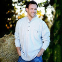 Striped Men's Irish Grandfather Shirt - Ivory Lifestyle Gaelsong