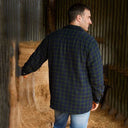 Men's Fleece Flannel Shirt - Scottish Blackwatch Tartan Lifestyle Back View Gaelsong