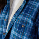 Irish Flannel Fleece Lined Shirt in Blue Check  Gaelsong