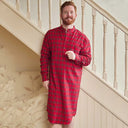 Men's Cotton Nightshirt - Royal Stewart Tartan Lifestyle Front View Gaelsong
