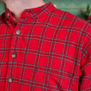 Men's Cotton Nightshirt - Royal Stewart Tartan  Front View Gaelsong