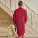 Men's Cotton Nightshirt - Royal Stewart Tartan Lifestyle Back View Gaelsong