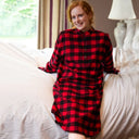 A60196 Ladies Cotton Flannel Nightshirt - Red/Black Check Lifestyle Gaelsong