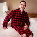 A60198 Men's Irish Grandfather Nightshirt - Red/Black Check Lifestyle Gaelsong