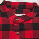 A60204 Mens Flannel Irish Grandfather Shirt Color Red Black Check Closeup Collar View Gaelsong