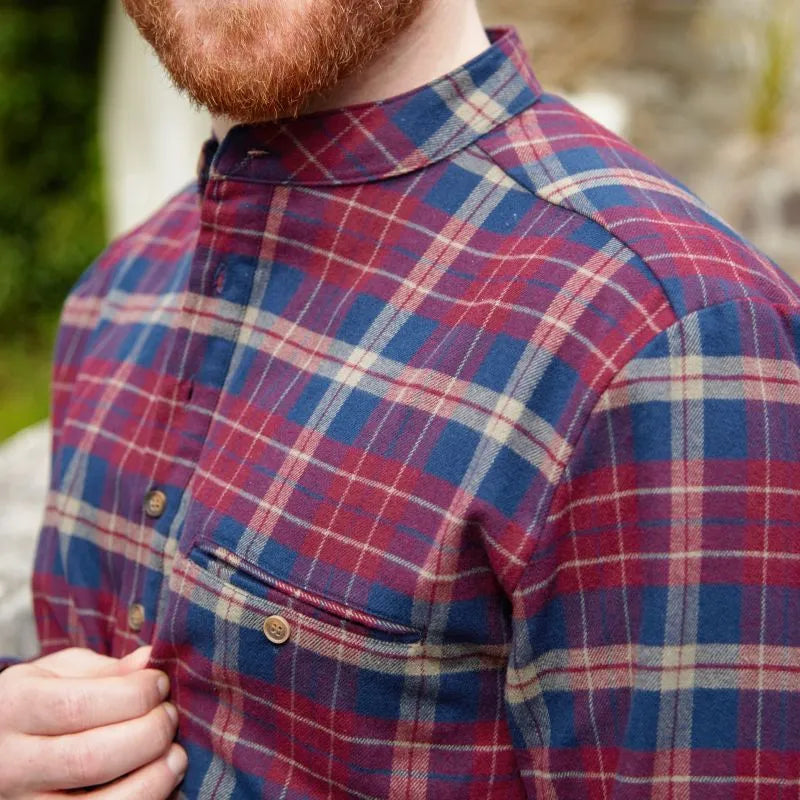 mens irish dress shirts Collarless Linen Shirt