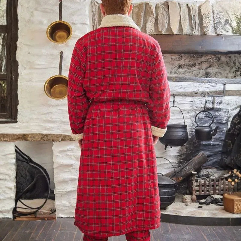 Flannel Robe Tartan Dressing Gown Mens Men's Plaid Flannel Robe, Green-black XXX-Large Flannel Robe Tartan Dressing Gown Mens Men's Plaid Flannel Robe, Green-black XXX-Large
