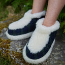 A80006 Green Tartan Slipper Boots Side View Lifestyle Gaelsong