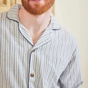 A90010 Genuine Irish Cotton Flannel Pajama Set Collar Close Up Gaelsong
