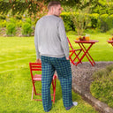 A90025 Green Tartan Men's Cotton Irish Lounge Pants Back View Gaelsong
