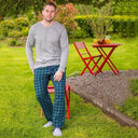 A90025 Green Tartan Men's Cotton Irish Lounge Pants Gaelsong
