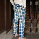 A90026 Blue Tartan Men's Cotton Irish Lounge Pants Back View Gaelsong
