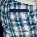 A90026 Blue Tartan Men's Cotton Irish Lounge Pants Close Up Gaelsong
