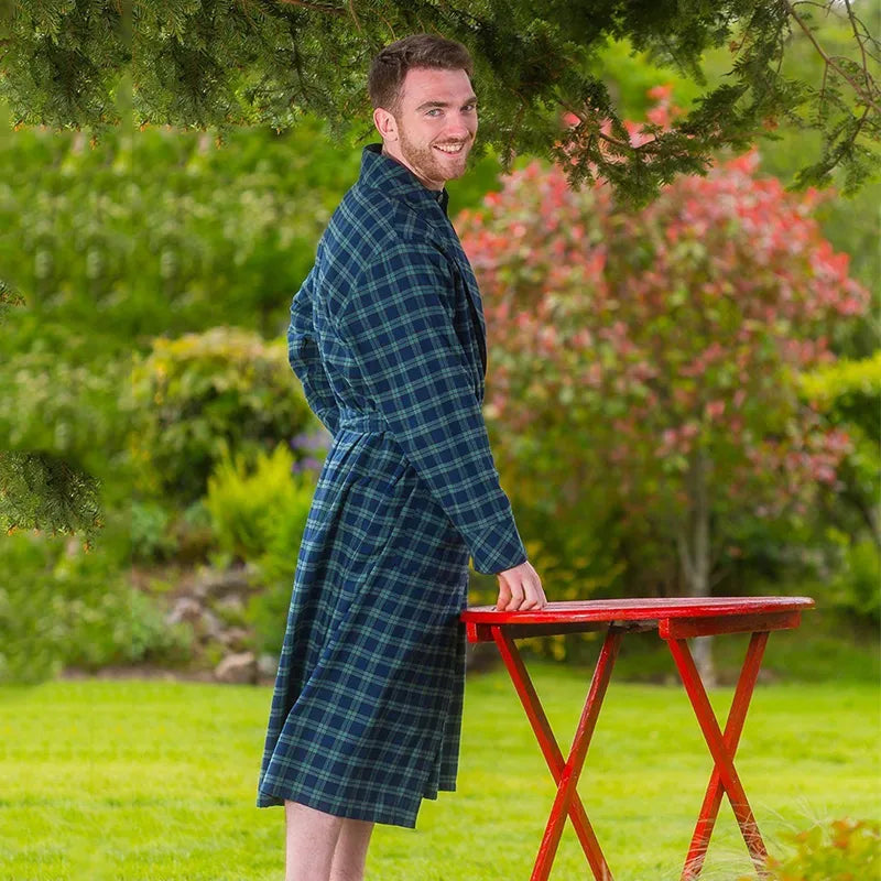 Flannel Men's Sleeping Gown in Tartan Flannel Men's Sleeping Gown in Tartan