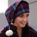 Flannel Irish Ladies Nightcap - Maroon Navy Check Lifestyle Gaelsong
