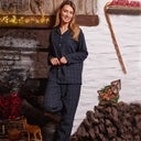 Supersoft Women's Cotton Pyjama Set in Blackwatch Lifestyle Front View Gaelsong