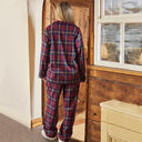A90059 Women's Flannel Pajamas - Maroon/Navy Check Back Side Gaelsong