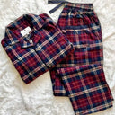 A90059 Women's Flannel Pajamas - Maroon/Navy Check Studio Gaelsong