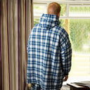 A90066 Men's Irish Flannel Oversized Lounge Hoodie - Blue Check Back Side Gaelsong