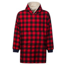 A90067 Women's Irish Fluffy Lounge Hoodie - Red/Black Check Studio Gaelsong