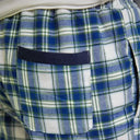 A90072 Fleece Men's Tartan Pajama Pants - Blue Check Back Side Pocket Gaelsong