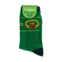 Traditional Aran Knit Cotton Socks With Claddagh Green Gaelsong