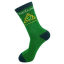 Traditional Aran Knit Cotton Socks With Trinity Green Gaelsong