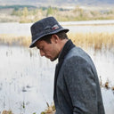 B10030 Walking Hat with Feather Dark Grey Gaelsong
