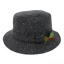 B10030 Walking Hat with Feather Dark Grey Gaelsong
