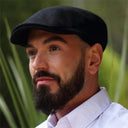 B10078  BLACK Gents Irish Tweed Driving Cap Lifestyle Gaelsong