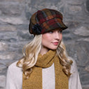 B10134 AUTUMN Countryside Plaid Irish Newsboy Wool Cap Gaelsong
