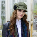B10134 GREEN Countryside Plaid Irish Newsboy Wool Cap Gaelsong
