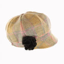 B10134 ORANGE PINK Countryside Plaid Irish Newsboy Wool Cap Gaelsong
