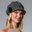 B10134 PLUM GREEN Countryside Plaid Irish Newsboy Wool Cap Gaelsong
