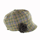 B10134 PLUM GREEN Countryside Plaid Irish Newsboy Wool Cap Gaelsong
