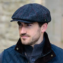 B10138GREY Men's Button-Top Irish Wool Driving Cap Gaelsong
